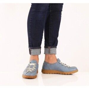 Womens Spring Step Carhopper Leather Slip On Sneakers Blue Sz 41 (Us 10.5)